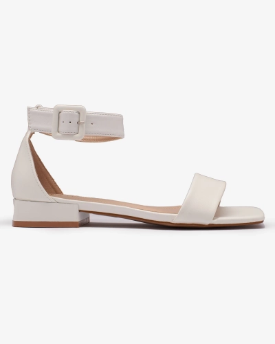 OUTLET Royalfashion Sandale cu toc mic Aleylina albe pentru femei