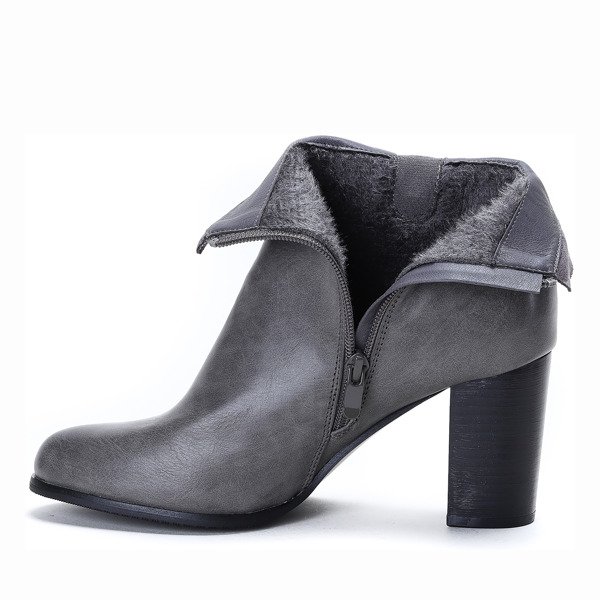 Szare botki na słupku Maddison - Obuwie