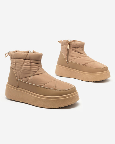 Royalfashion Cizme de zăpadă slip-on pentru femei de culoare maro Armeda