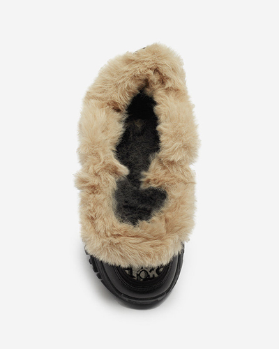 Pantofi sport de damă cu blană de culoare neagră Reyma- Footwear