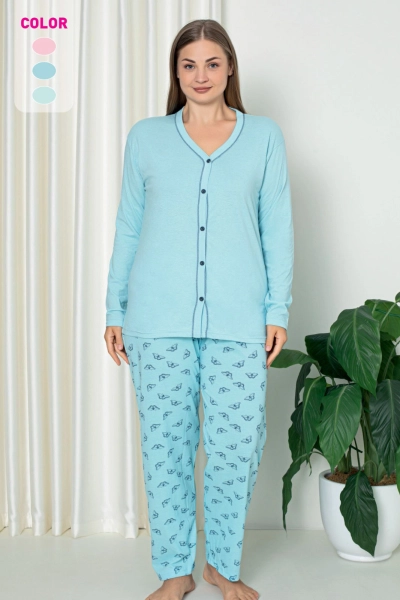 Royalfashion Pyjama pentru femei din bumbac, 2 piese, MĂRIMEA PLUS