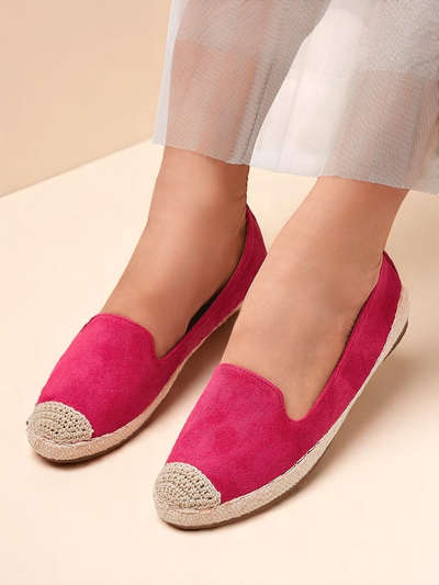 Espadrile Royalfashion pentru femei din piele intoarsa ecologica, cu toc bomba