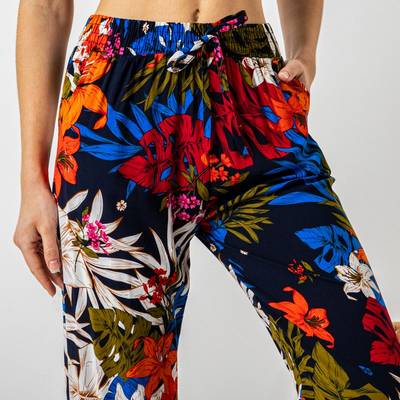 Pantaloni de femei PLUS SIZE cu modele colorate - Haine