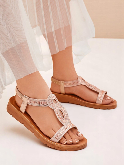 Royalfashion Sandale dama cu barete decorative Ava Shine