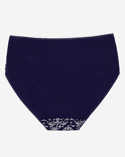 Slip de dama cu imprimeu de culoare bleumarin PLUS SIZE- Lenjerie intima