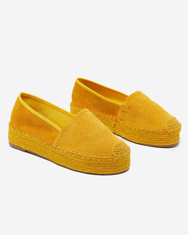 Espadrile de femei galbene pe platforma Alruna - Încălțăminte
