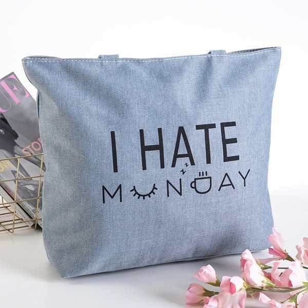 Geantă de umăr gri cu imprimeu - Genți de mână