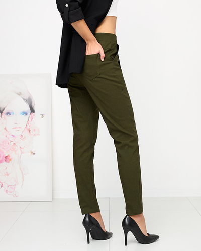 Treggings izolați de damă verde închis - Îmbrăcăminte