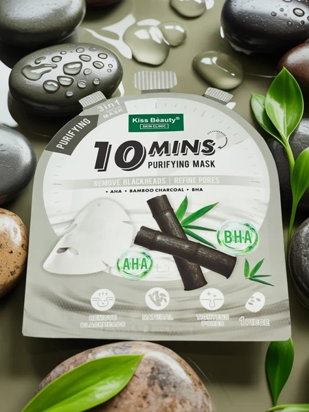 Mască de față tip șervețel Purificatoare cu Cărbune de Bambus