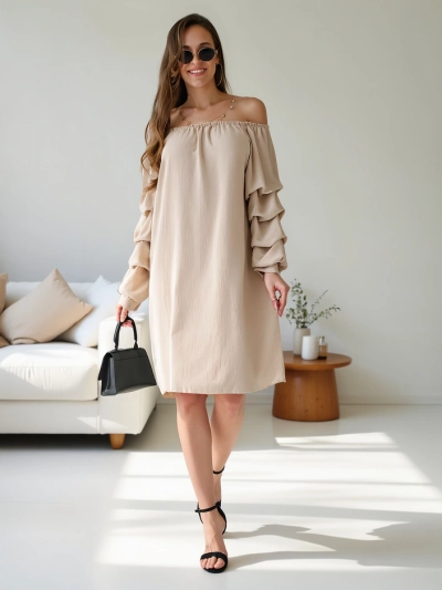 Rochie feminină Royalfashion Smooth în stil spaniol cu volane