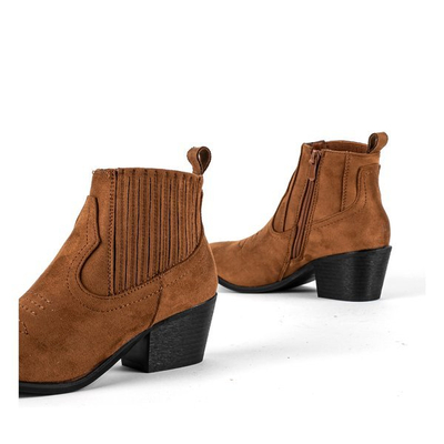 Brązowe botki a'la kowbojki Golessa - Obuwie