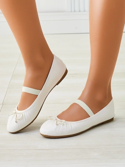 Royalfashion Balerini pentru femei cu fundiță și elastic Evsal