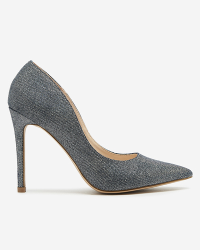 Pantofi stiletto de damă holografici grafit Soddo- Footwear