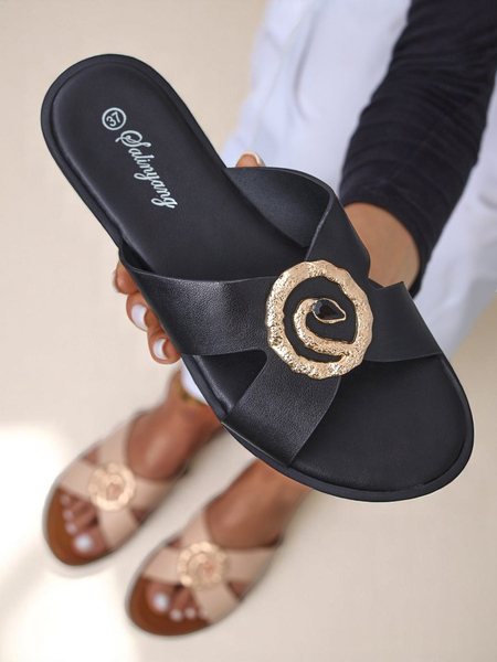 Royalfashion Uma futu na flat gron Golden Step