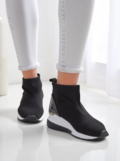 Sneakeri wedge cu talpă înaltă pentru femei de la Royalfashion, cu strassuri Viseq