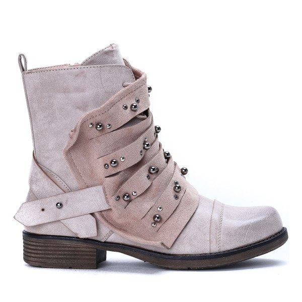 Workery z dżetami w kolorze jasnoróżowym Olesja - Obuwie