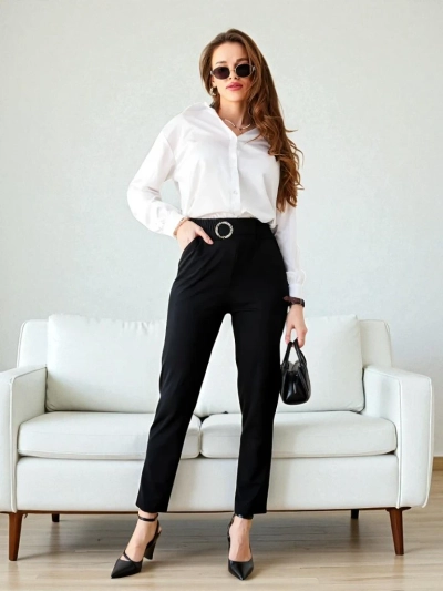Pantaloni Bella Melodia de Culoare Neagră