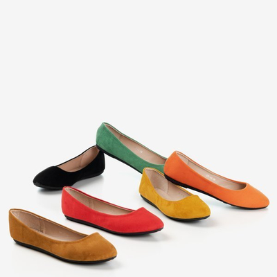 Royalfashion Balerini de damă din eco-suede portocaliu Marius