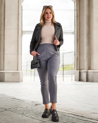 Royalfashion Pantaloni treggings călduroși pentru femei PLUS SIZE