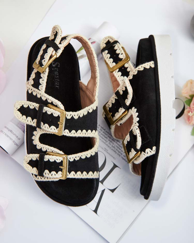 Royalfashion Sandale Lunnay eko din piele de căprioară pentru femei