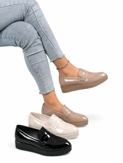 Royalfashion Mocasi din patent pentru femei Afidale