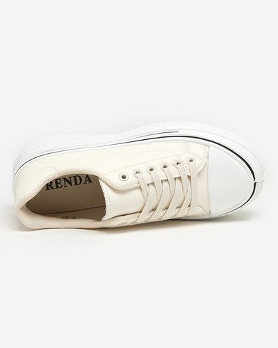 Pantofi sport de damă crem a'la tenişi Aniel - Încălţăminte