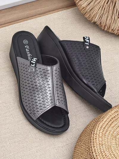 Royalfashion Klapki pou fanm sou talon Luna Wedge