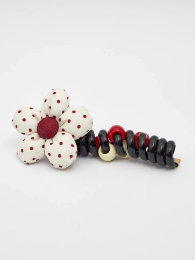 Royalfashion Elastic de păr tip spirală cu o floare mică Blossom Coil