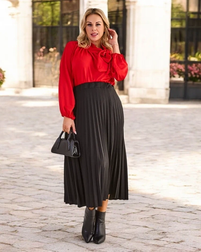 Fusta midi plisată pentru femei Royalfashion MĂRIME MARE