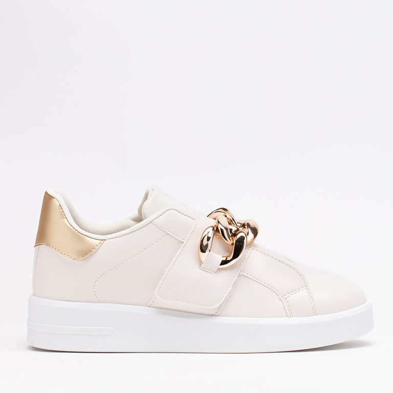 OUTLET Pantofi sport slip-on dama crem Derera - Incaltaminte