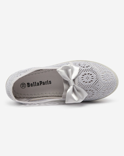 Adidași pentru fete cu fundă gri Osmo - Încălțăminte