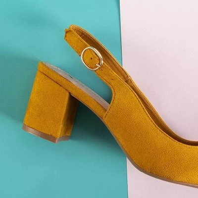 OUTLET Sandale dama mustar pe post Siofra - Incaltaminte