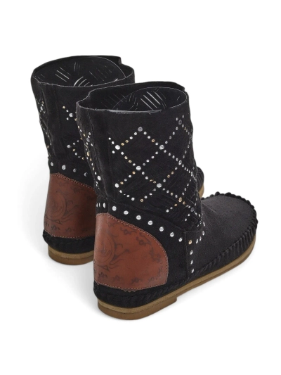 Cizme de gleznă Royalfashion pentru femei cu toc mic și ținte Stil Indian