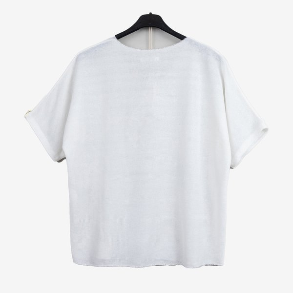 Biała damska bluzka z krótkim rękawem - Odzież