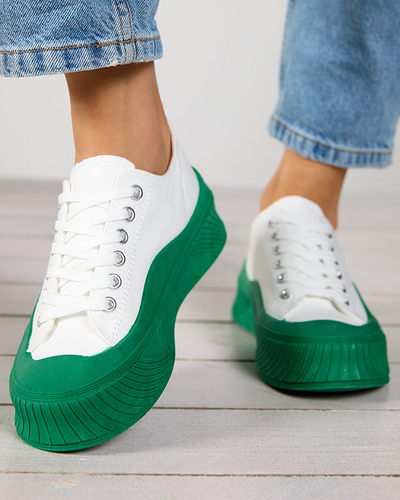 OUTLET Tenisi dama albi si verzi Nerikas - Incaltaminte