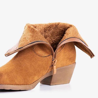 Brązowe botki a'la kowbojki Sahara - Obuwie