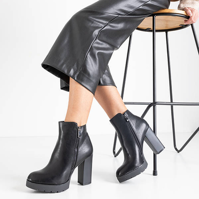 Cizme de damă negre cu fermoar decorativ Kano - Încălțăminte