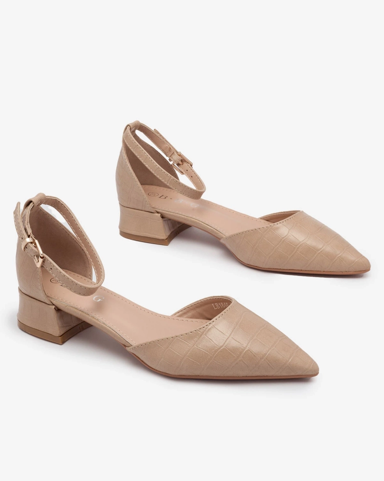 Balerini bej de damă cu decupaj Sefozi- Footwear