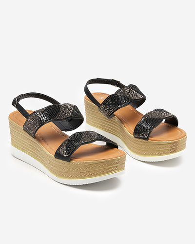 Sandale de dama negre cu zirconiu cubic Acroq - Pantofi