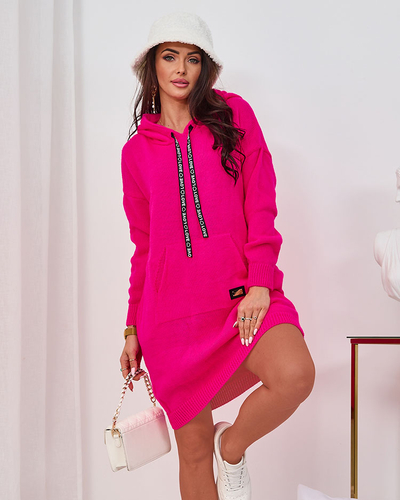 Royalfashion Rochie pulover pentru femei fuchsia