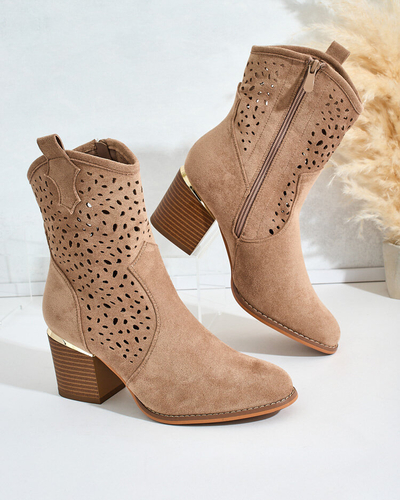 Royalfashion Cizme Mozie de damă low post openwork