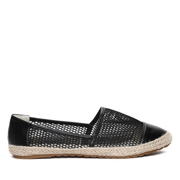 Czarne espadryle z siateczki Yonohas - Obuwie
