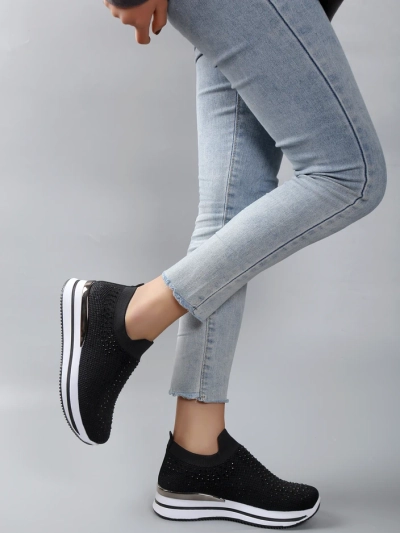 Pantofi sport pentru femei Royalfashion, slip-on cu rhinestones Ceromie