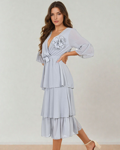 Royalfashion Rochie midi de damă cu volane