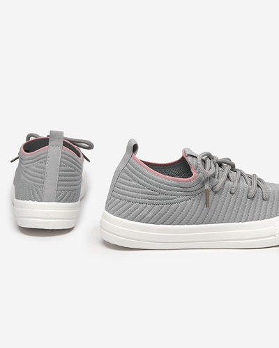 OUTLET Tenisi gri dama cu nervuri Manfer- Incaltaminte