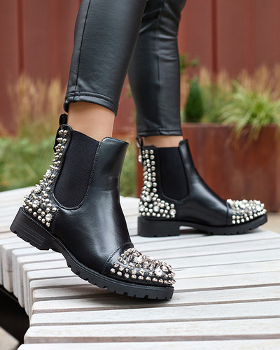 Cizme de damă cu cuișoare, de culoare neagră Amerapi- Footwear