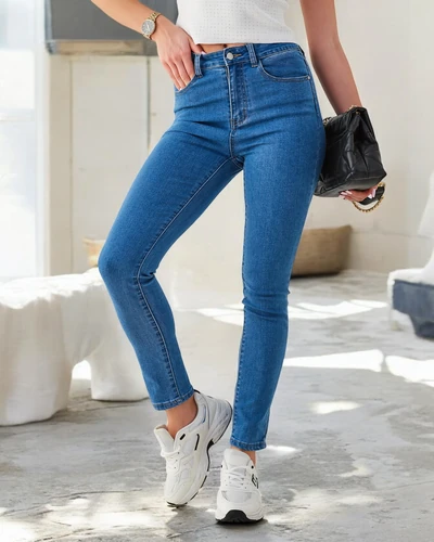 Royalfashion Jeans skinny din bumbac pentru femei