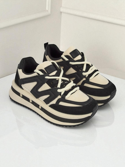 Sneakers platform Selene Nero fu eko-leder blaka gi uma