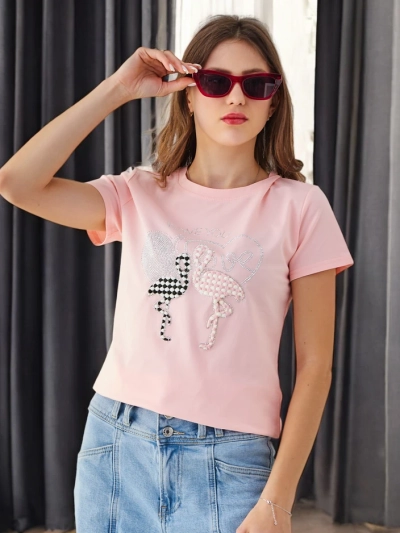 Royalfashion Tricou din bumbac pentru femei Flaming Love