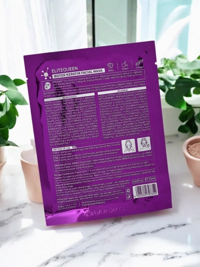 Mască tip șervețel cu Botox & Keratină – hidratează și reduce ridurile